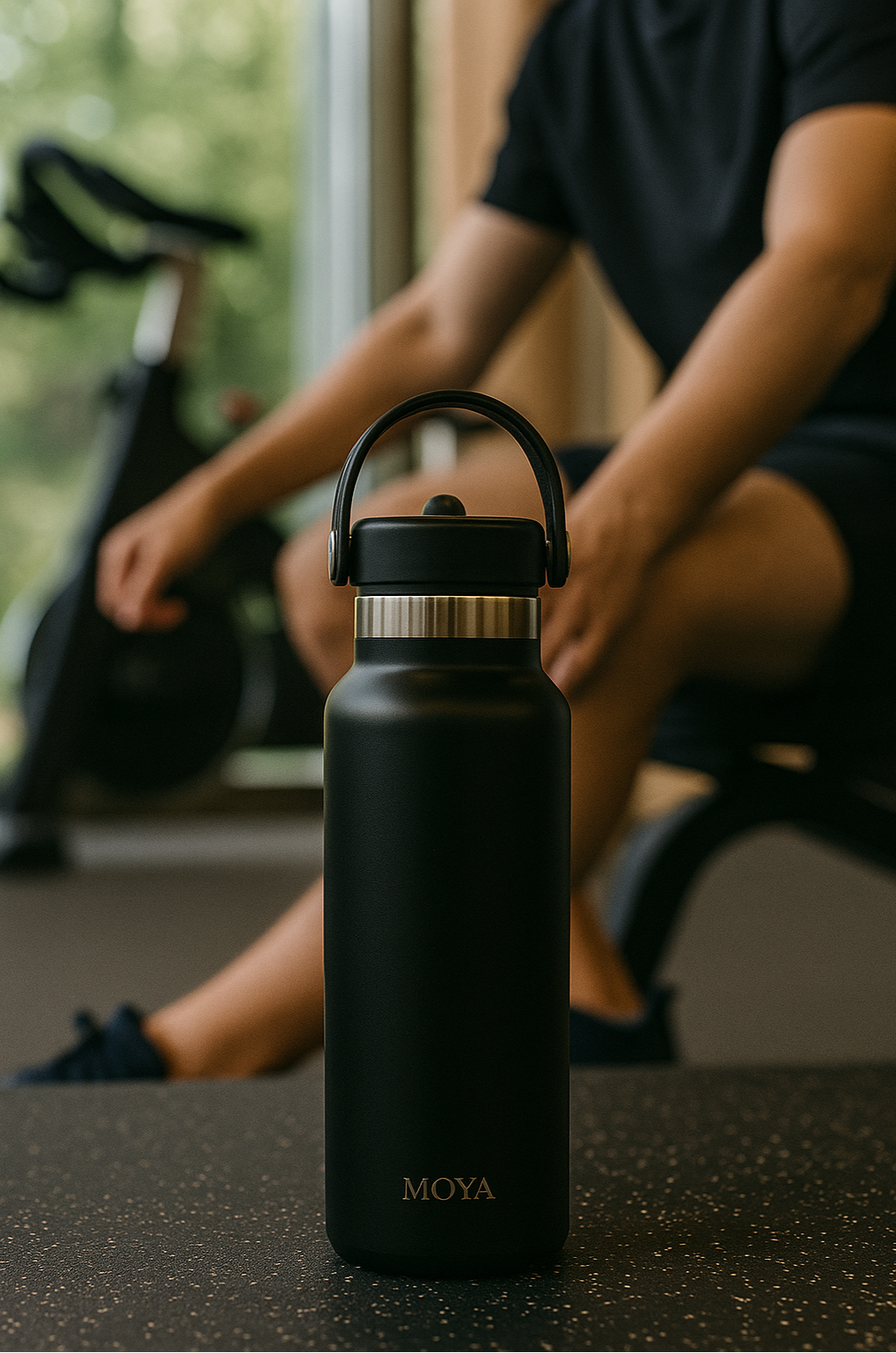 Black Sea 700ml Stainless Steel Water Bottles Straw