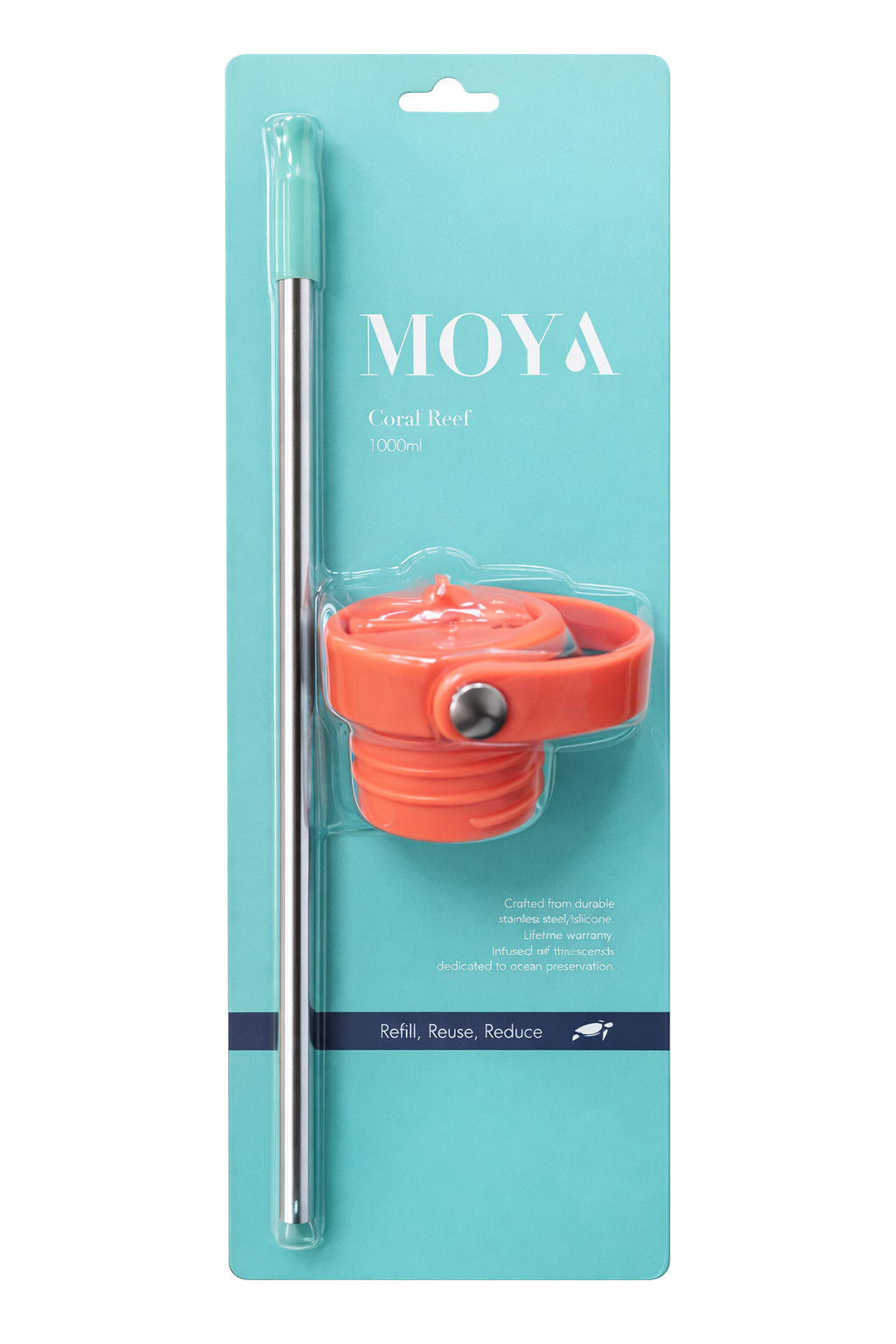 Moya Straw & Lid Set - Living Coral