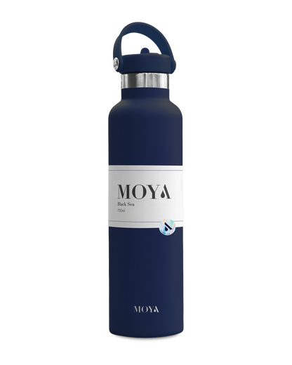 Moya Black Sea 700ml water bottle in navy