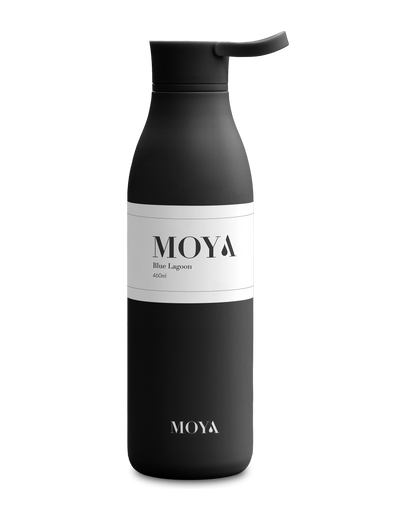 Moya Blue Lagoon 460ml water bottle in black