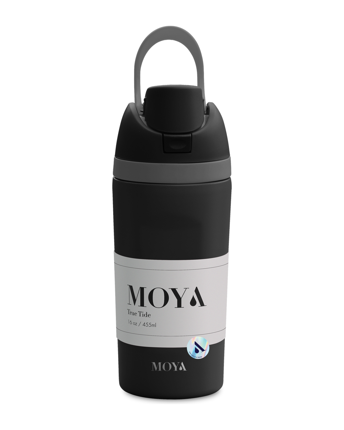 Moya True Tide 16oz water bottle in black