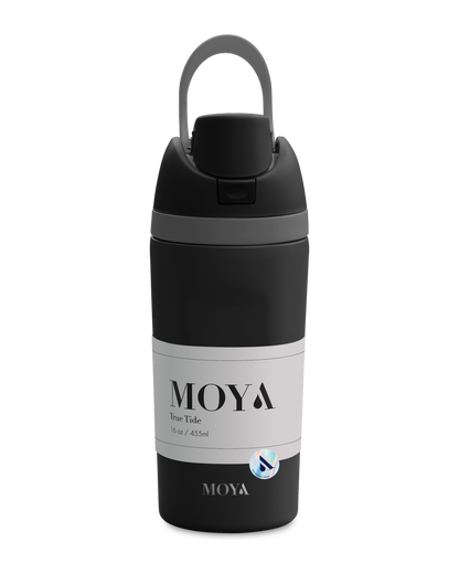Moya True Tide 16oz water bottle in black