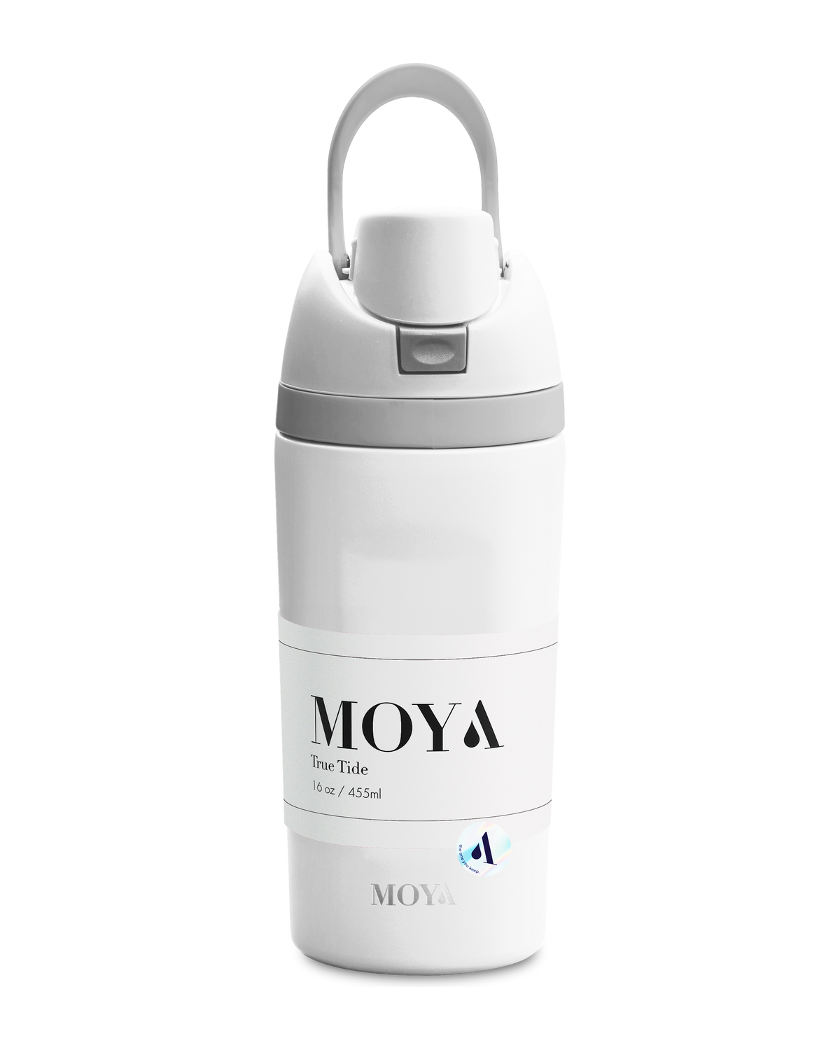 Moya True Tide 16oz water bottle in white