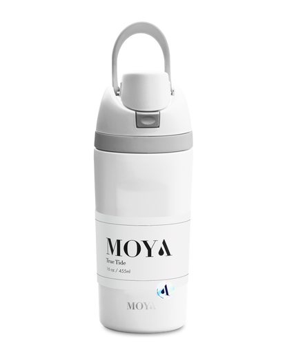 Moya True Tide 16oz water bottle in white