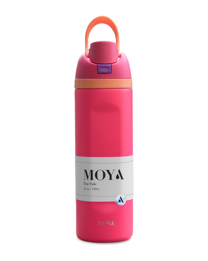 Moya True Tide 24oz water bottle in pink