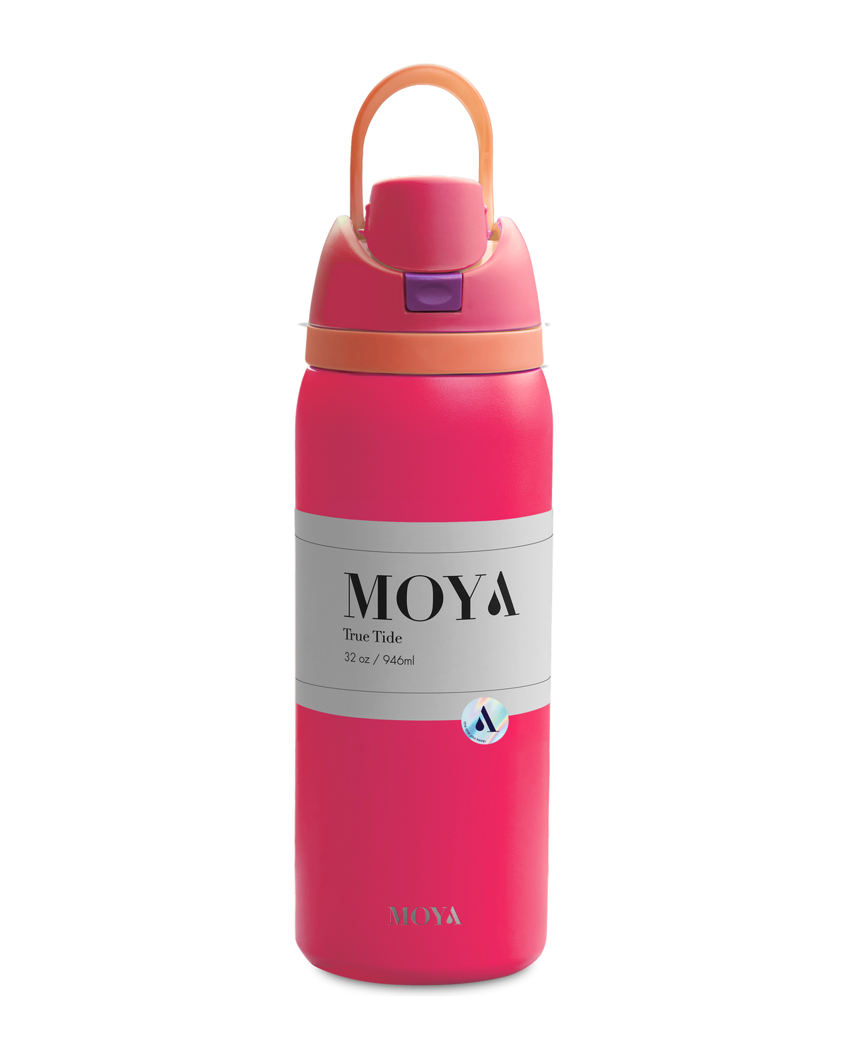 Moya True Tide 32oz water bottle in pink
